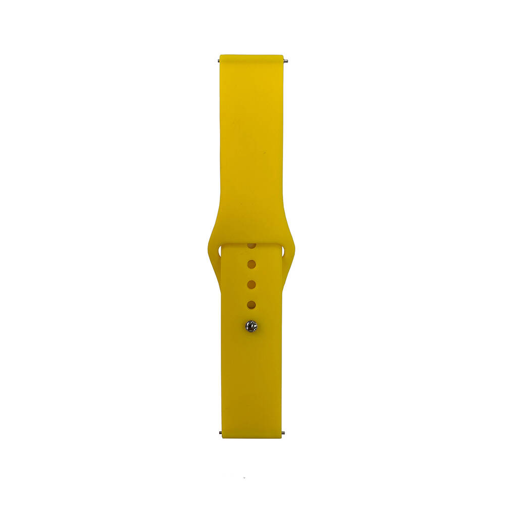 Huawei Uyumlu GT2 42mm Band Serisi 20mm Klasik Kordon Silikon Strap Kayış-Sarı