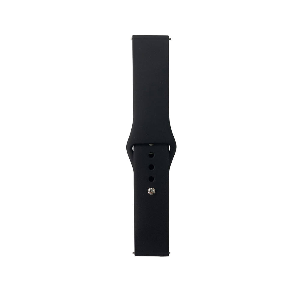 Huawei Uyumlu GT2 42mm Band Serisi 20mm Klasik Kordon Silikon Strap Kayış-Siyah