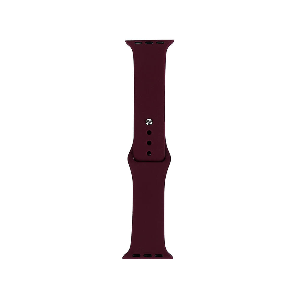 Watch 38mm Band Serisi Klasik Kordon Silikon Strap Kayış-Red wine