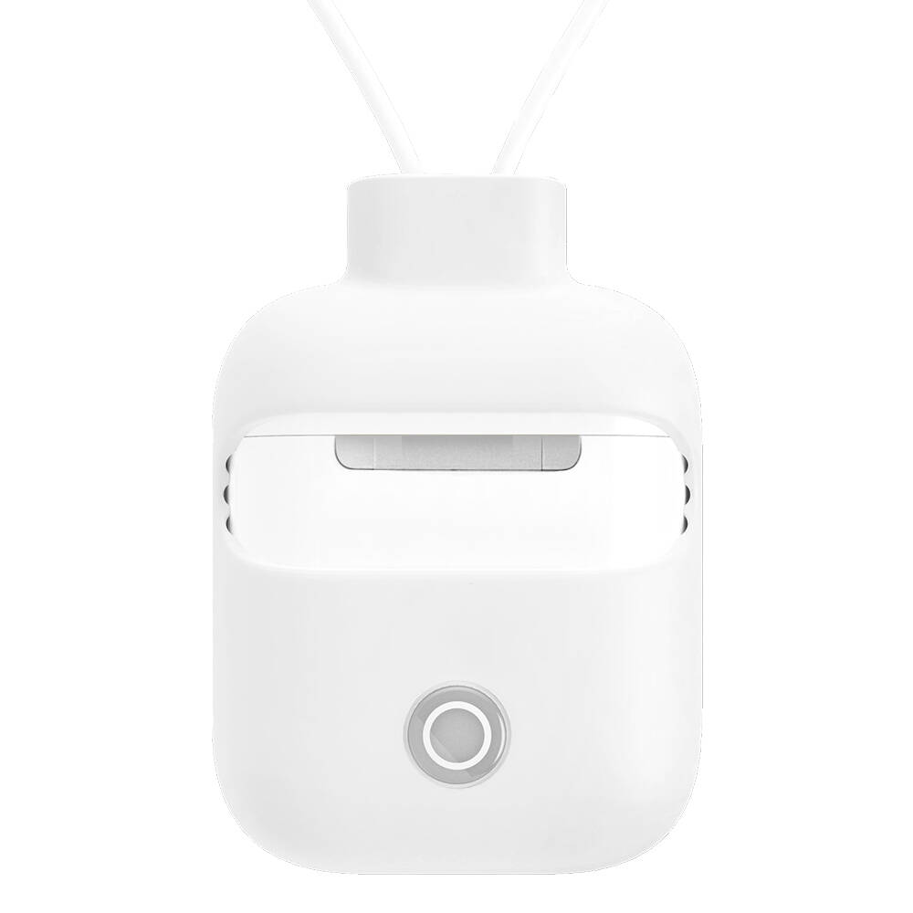 Airpods Uyumlu Kılıf Boyun Askılı Jelly Bean Tasarımlı Lisanslı Switcheasy ColorBuddy Kapak-Beyaz