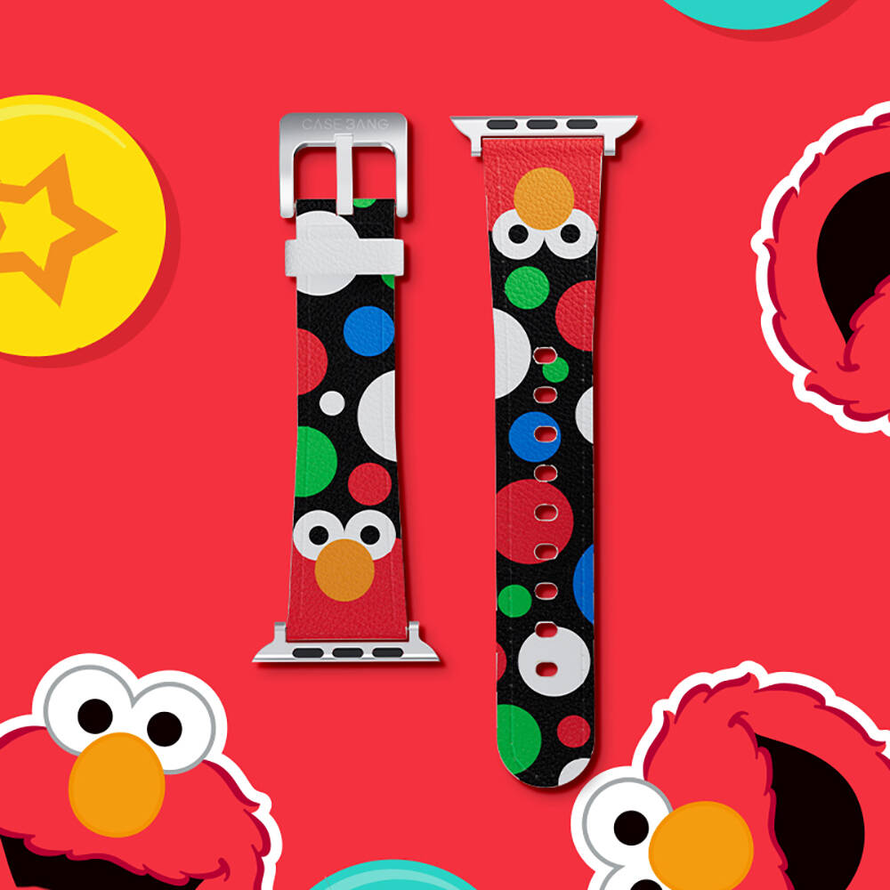 Watch 38mm Casebang Sesame Street Serisi Deri Saat Kordon-Kırmızı