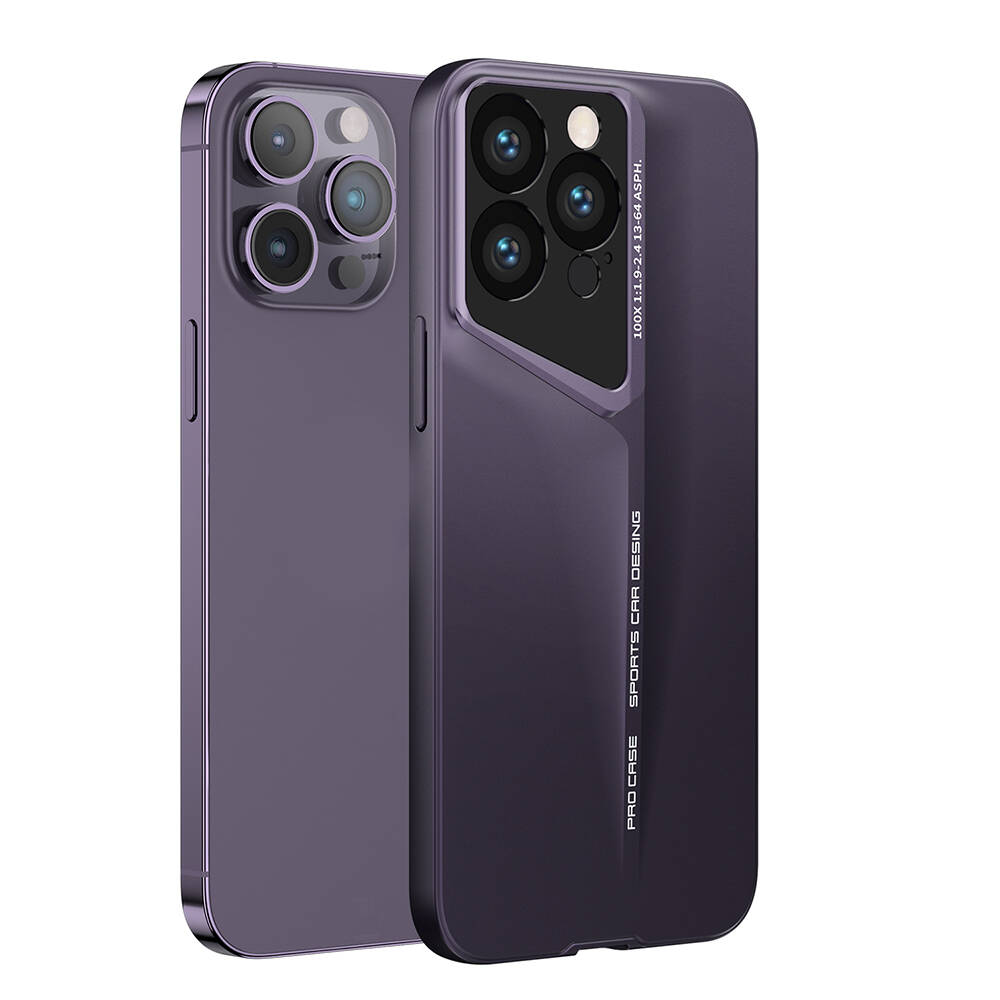 iPhone Uyumlu 14 Pro Kılıf Ultra İnce Kamera Korumalı Sert Rubber Tuhatu Procase Kapak-Derin mor