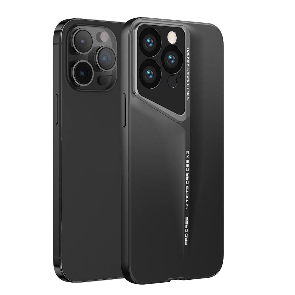 iPhone Uyumlu 14 Pro Max Kılıf Ultra İnce Kamera Korumalı Sert Rubber Tuhatu Procase Kapak-Siyah