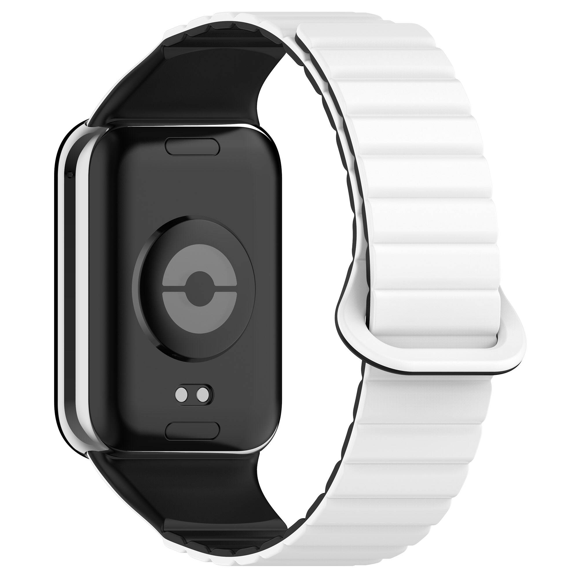 Xiaomi Uyumlu Mi Band 8 Pro Silikon Kordon Tuhatu KRD-105 Strap Kayış-Beyaz-siyah