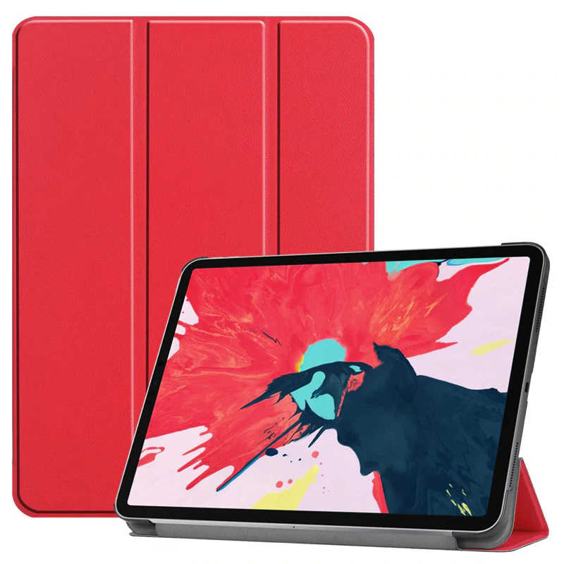 iPad Uyumlu Air 11 2024 Tuhatu Smart Cover Standlı 1-1 Kılıf-Kırmızı