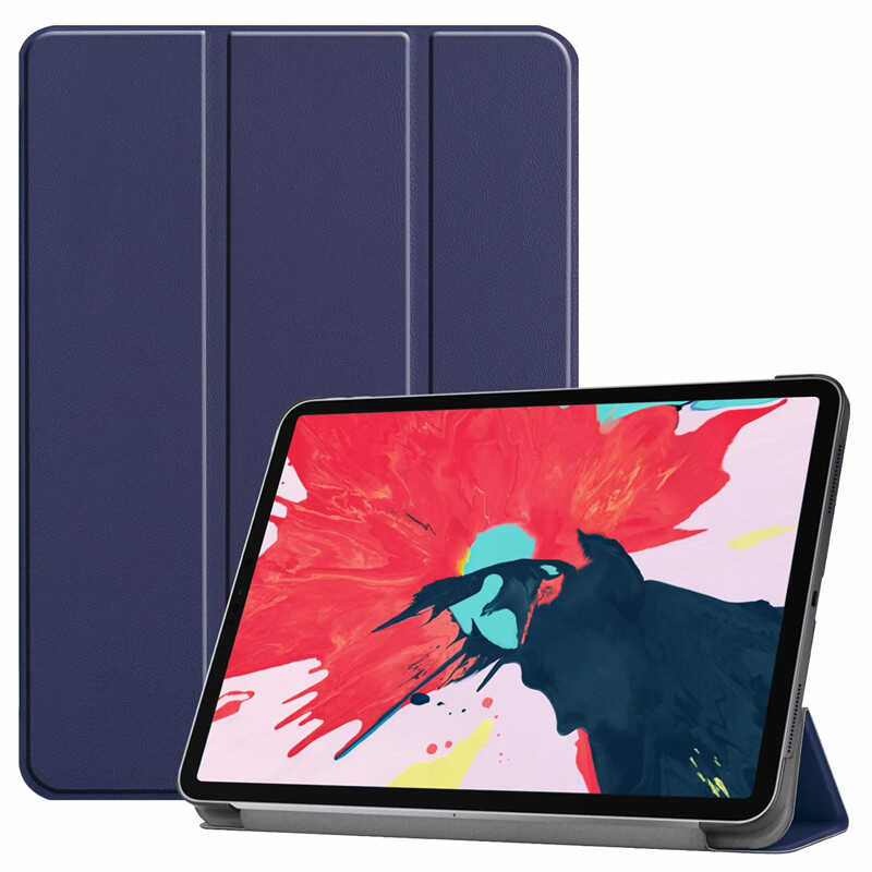 iPad Uyumlu Air 11 2024 Tuhatu Smart Cover Standlı 1-1 Kılıf-Lacivert