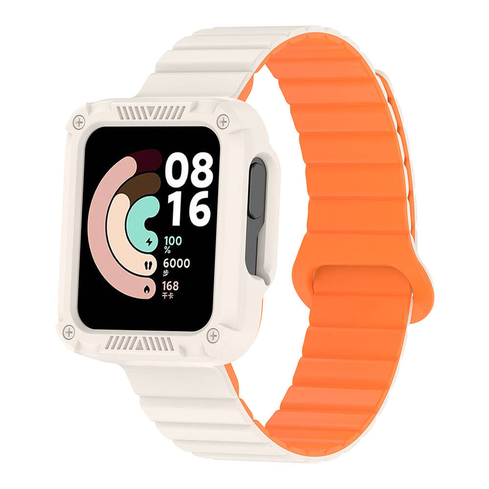 Xiaomi Uyumlu Redmi Watch 1 Silikon Kordon Tuhatu KRD-105 Strap Kayış-Starlight-turuncu