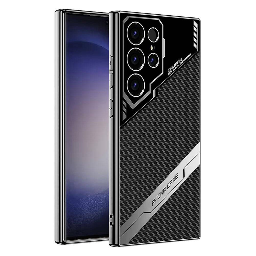 Galaxy Uyumlu S23 Ultra Kılıf Kamera Korumalı Karbon Tasarım Tuhatu Yeni Seri Procase Kapak