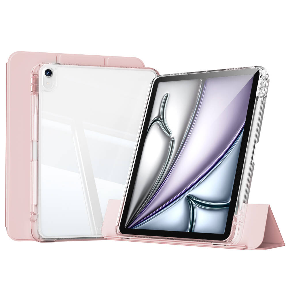 ​  iPad Uyumlu Air 13 2024 Kılıf Magnetik Ayrılabilen Airbagli Tuhatu Sliding Tablet Kılıfı-Pembe