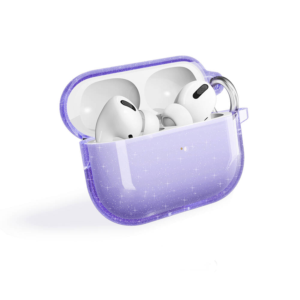 Airpods Uyumlu Pro 2 Tuhatu Allstar Airbag 32 Parlayan Simli Saydam Renkli Kılıf-Mor