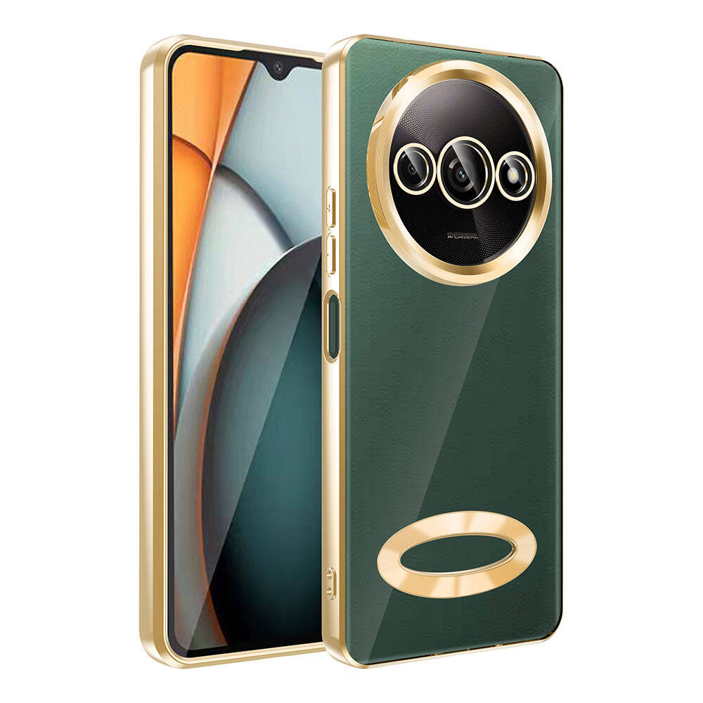 Xiaomi Uyumlu Redmi A3 4G 2024 Kılıf Kamera Korumalı Logo Gösteren Tuhatu Omega Kapak-Gold