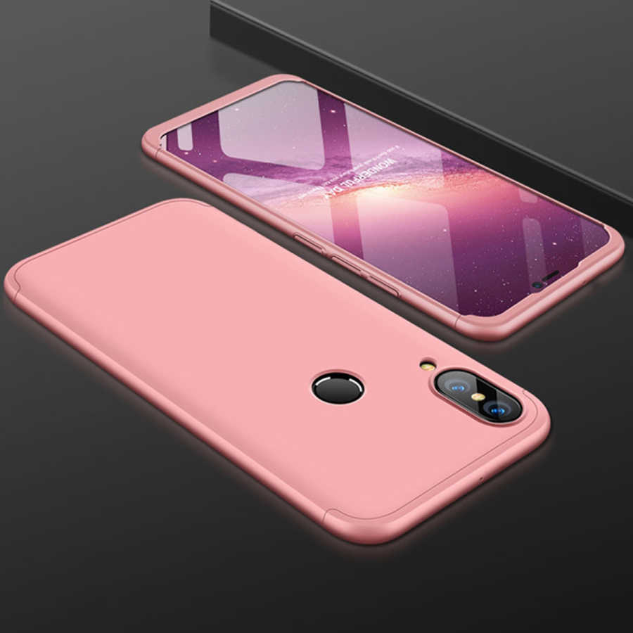 Huawei Uyumlu P20 Lite Kılıf Tuhatu Ays Kapak-Rose gold