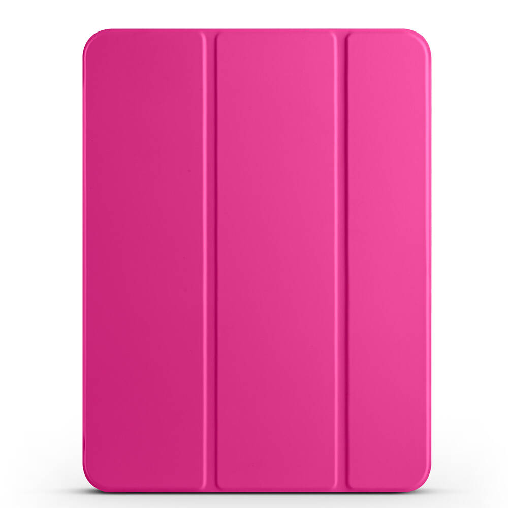 iPad Uyumlu Pro 11 2024 Tuhatu Smart Cover Kalem Bölmeli Standlı 1-1 Kılıf-Pembe koyu