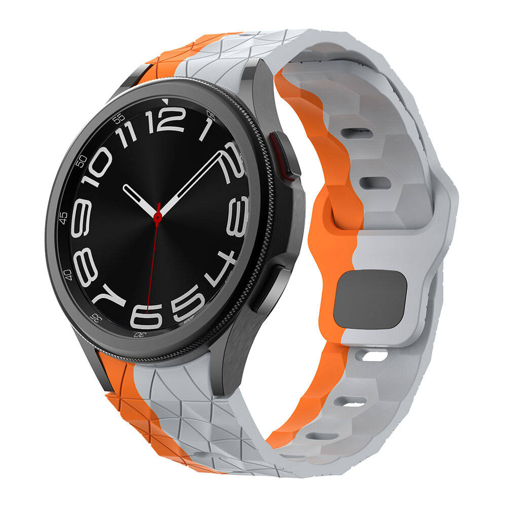 Galaxy Uyumlu Watch 5 40mm Tuhatu City6 20mm Futbol Desenli Spor Tasarımlı Silikon Kordon