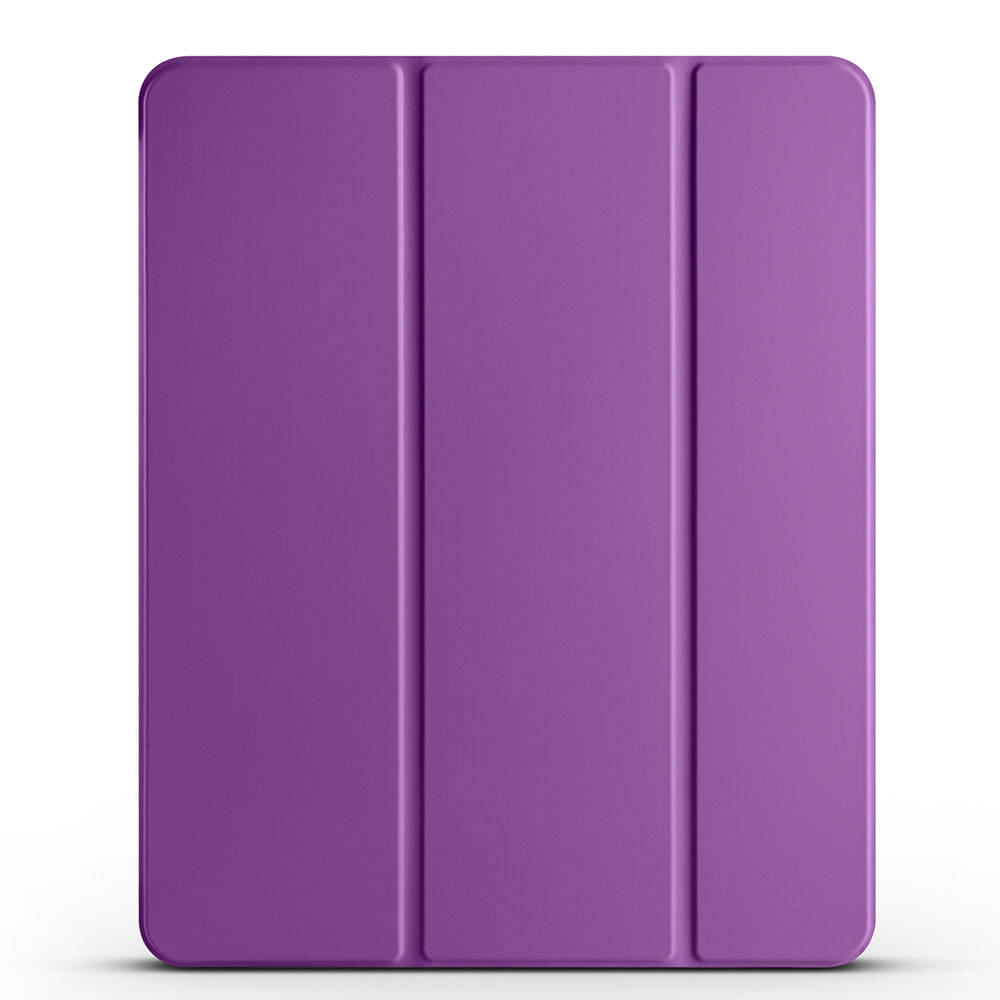 iPad Uyumlu Air 11 2024 Tuhatu Smart Cover Kalem Bölmeli Standlı 1-1 Kılıf-Mor