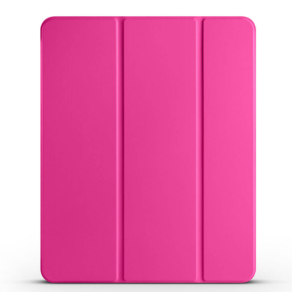 iPad Uyumlu Air 11 2024 Tuhatu Smart Cover Kalem Bölmeli Standlı 1-1 Kılıf-Pembe koyu