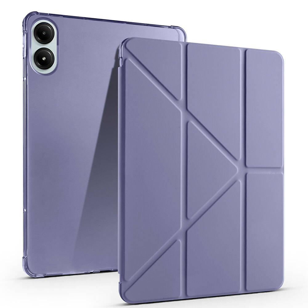 Xiaomi Uyumlu Redmi Pad Pro Kılıf Tuhatu Tri Folding Kalem Bölmeli Standlı Kılıf-Mor