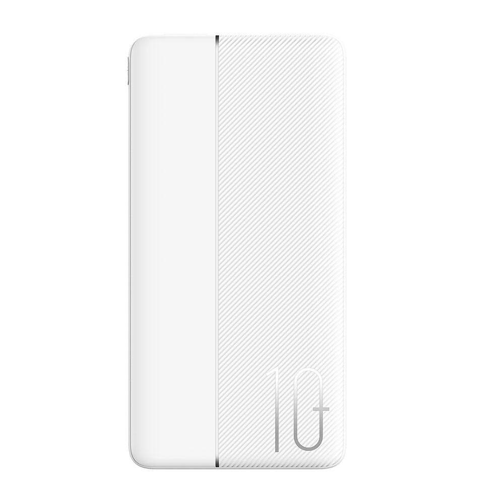 Wiwu Wi-P032 Dual USB-A ve Type-C PD LED Işık Göstergeli Taşınabilir Powerbank 10000mAh-Beyaz