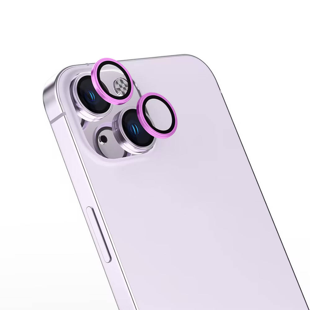 iPhone Uyumlu 16 Tuhatu CL-15 Parmak İzi Bırakmayan Anti-Reflective Kamera Lens Koruyucu-Pembe