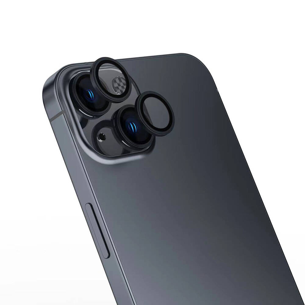 iPhone Uyumlu 16 Tuhatu CL-15 Parmak İzi Bırakmayan Anti-Reflective Kamera Lens Koruyucu-Siyah