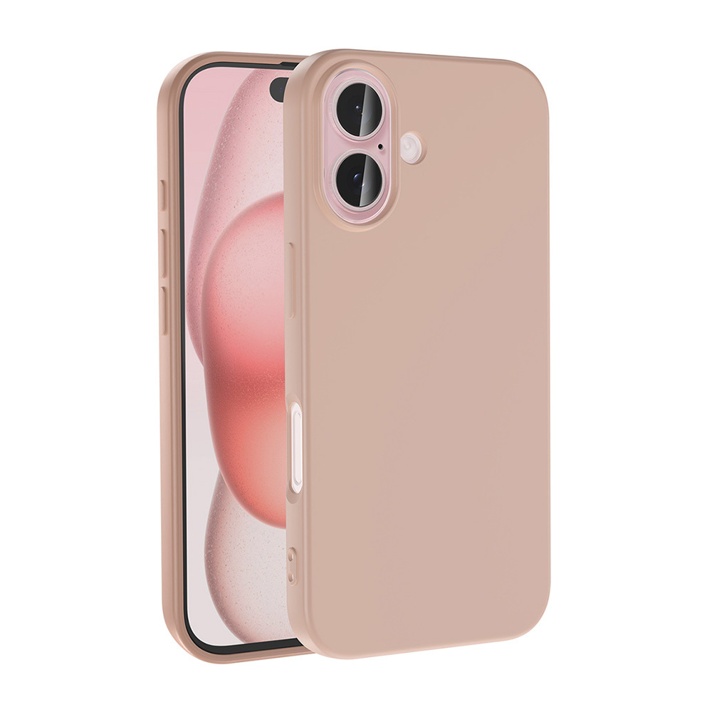 iPhone Uyumlu 16 Plus Kılıf Tuhatu LSR Lansman Kapak-Rose brown