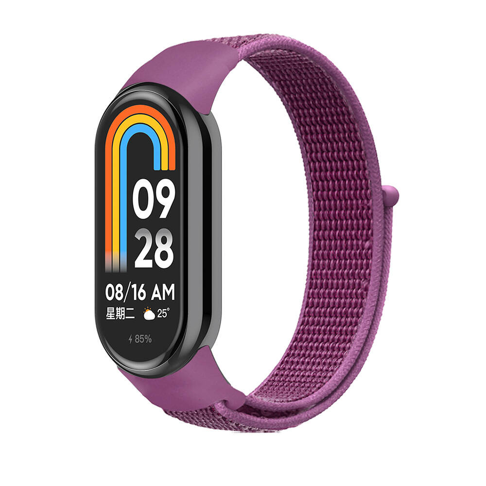 Xiaomi Uyumlu Mi Band 8 Tuhatu KRD-03 Hasır Kordon-Mor