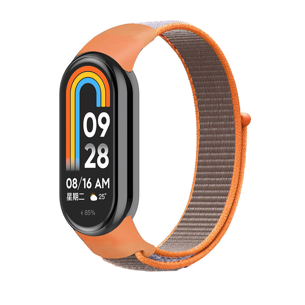 Xiaomi Uyumlu Mi Band 8 Tuhatu KRD-03 Hasır Kordon-Turuncu