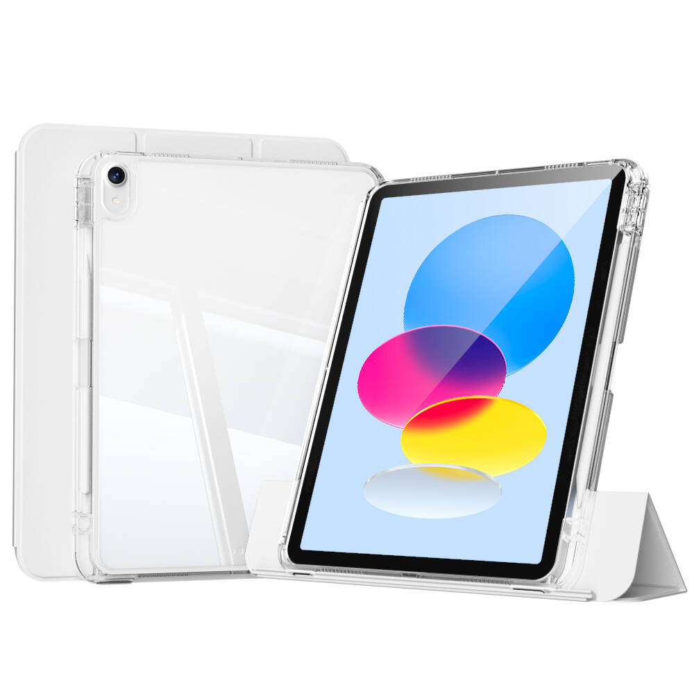 ​  iPad Uyumlu 10.9 2022 (10.Nesil) Kılıf Magnetik Ayrılabilen Airbagli Tuhatu Sliding Tablet Kılıfı-Gri