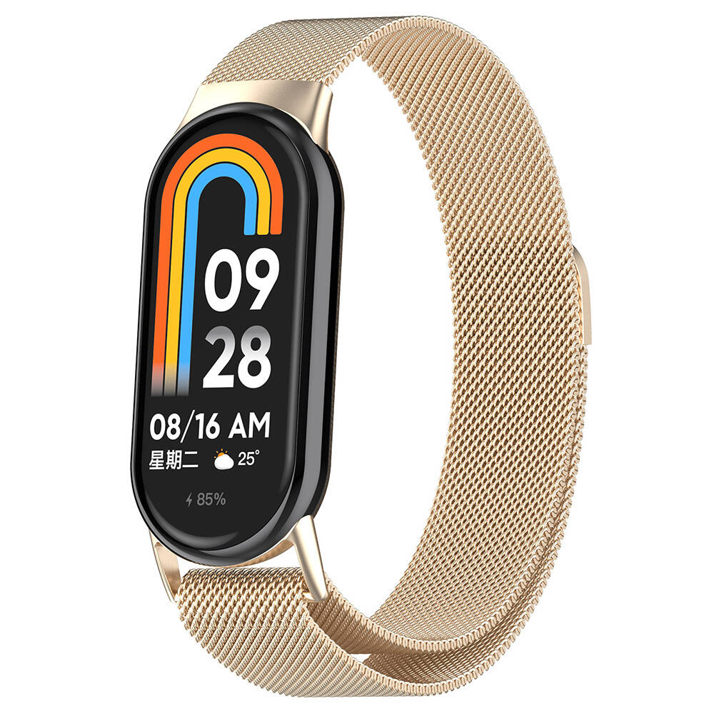 Xiaomi Uyumlu Smart Band 8 Tuhatu Fire Metal Kordon-Starlight