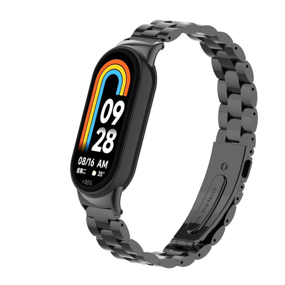 Xiaomi Uyumlu Mi Band 8 Boss Metal Kordon-Siyah