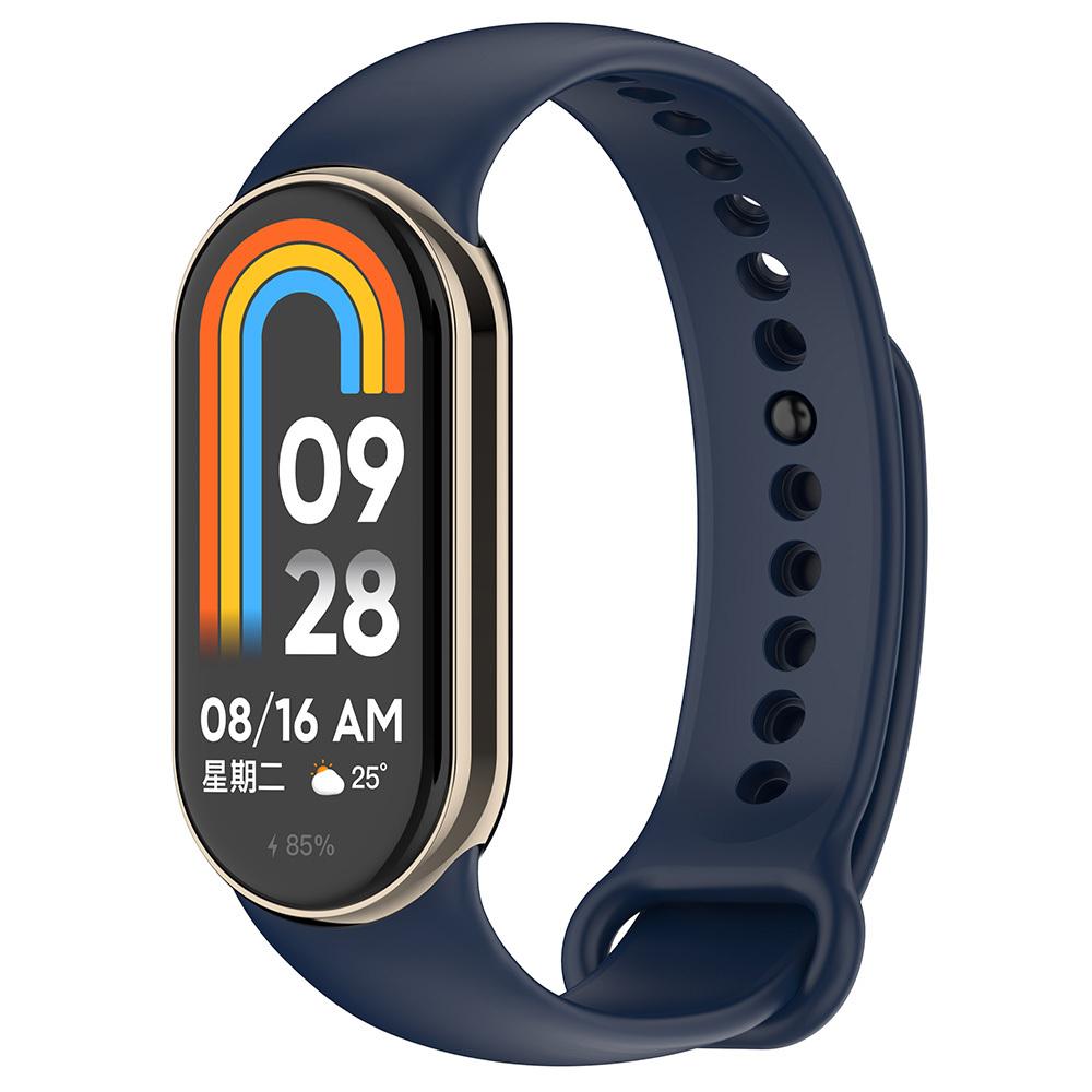 Xiaomi Uyumlu Mi Band 8 Serisi Klasik Kordon Silikon Strap Kayış-Midnight blue