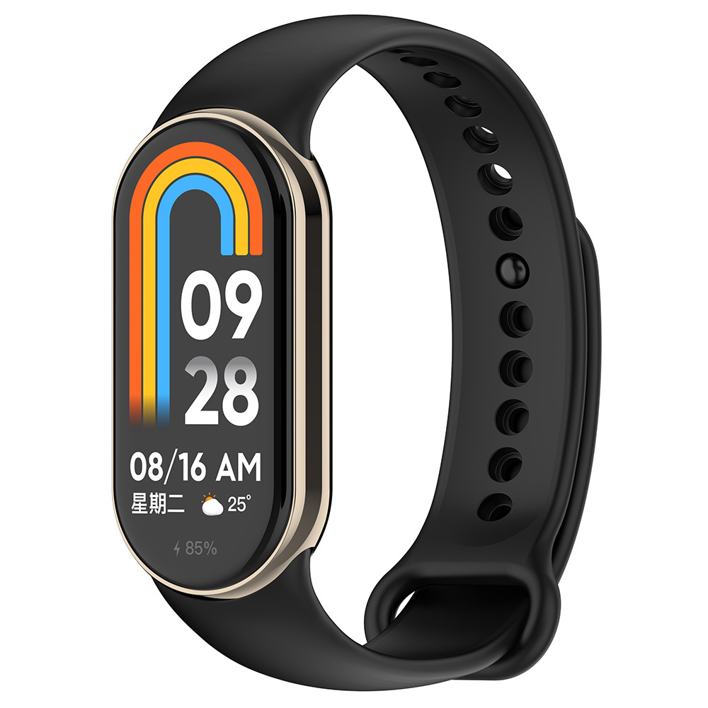 Xiaomi Uyumlu Mi Band 8 Serisi Klasik Kordon Silikon Strap Kayış-Siyah