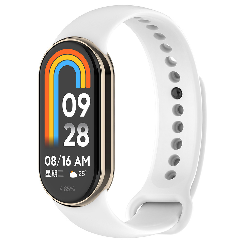 Xiaomi Uyumlu Mi Band 9 Serisi Klasik Kordon Silikon Strap Kayış-Beyaz