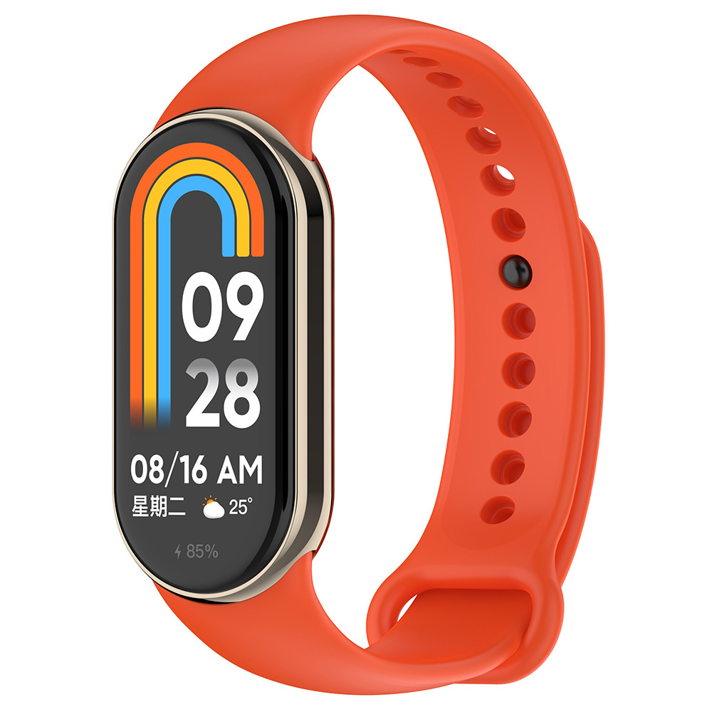 Xiaomi Uyumlu Mi Band 9 Serisi Klasik Kordon Silikon Strap Kayış-Turuncu