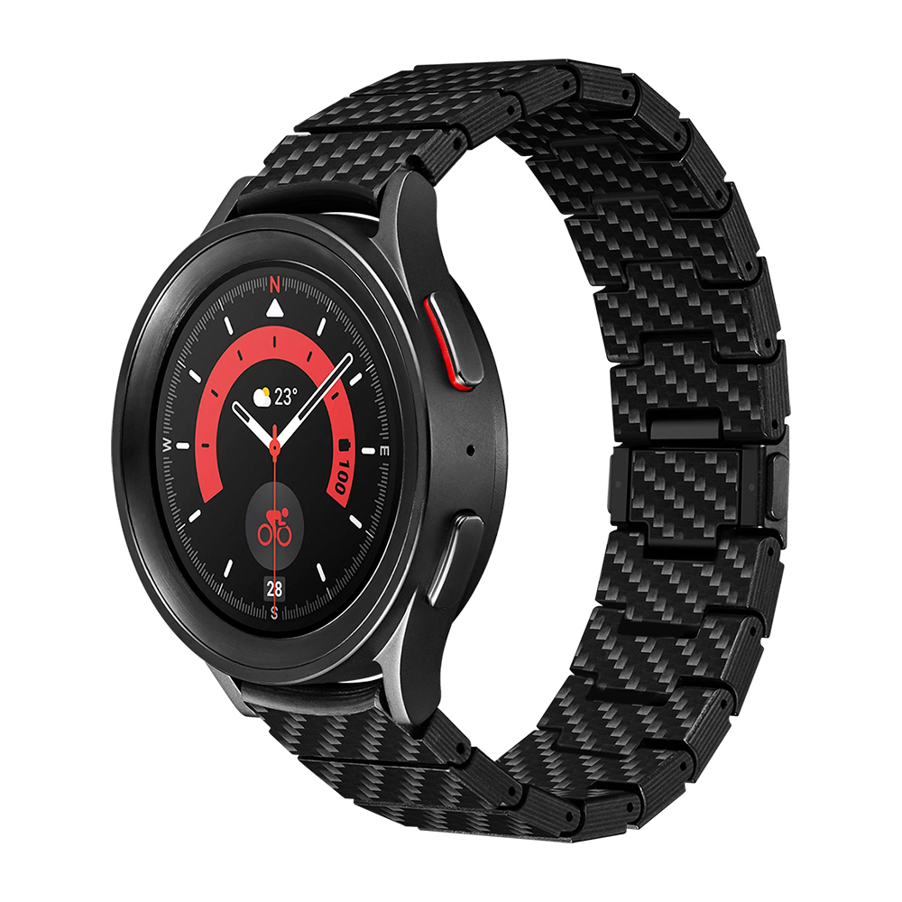 Galaxy Uyumlu Watch 5 Pro 45mm Karbon Fiber Pitaka Modern Serisi Black-Grey Twill Kordon