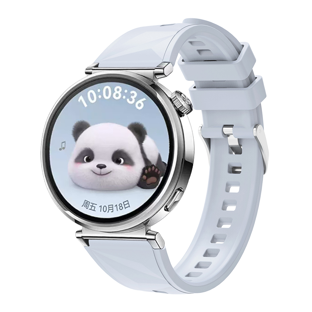 Huawei Uyumlu Watch GT5 41mm Tuhatu Hasna9 Silikon Kordon Strap Kayış-Buz mavisi