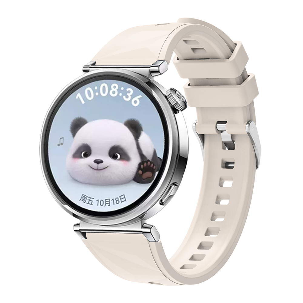 Huawei Uyumlu Watch GT5 41mm Tuhatu Hasna9 Silikon Kordon Strap Kayış-Starlight