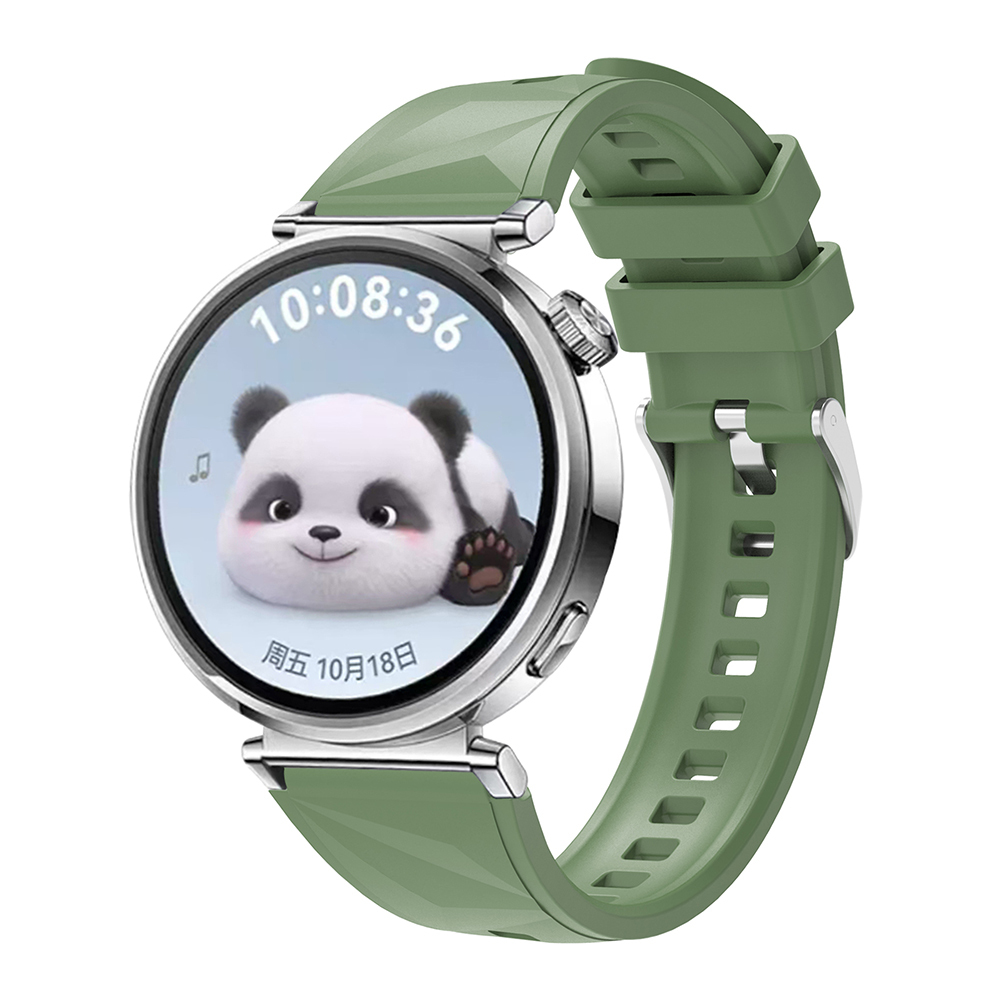 Huawei Uyumlu Watch GT5 41mm Tuhatu Hasna9 Silikon Kordon Strap Kayış-Yeşil