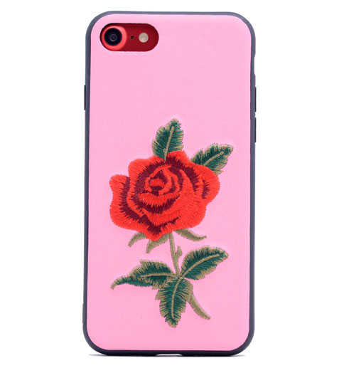 iPhone Uyumlu 8 Kılıf Tuhatu Rose Kapak-Pembe