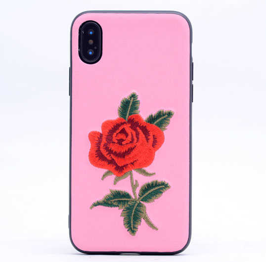 iPhone Uyumlu X Kılıf Tuhatu Rose Kapak-Pembe