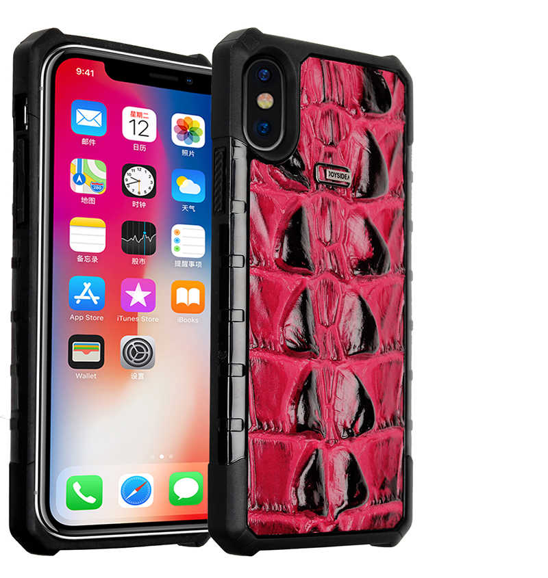 iPhone Uyumlu X Kılıf Tuhatu Crocow Kapak-Bordo