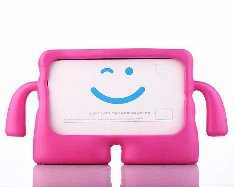 iPad Uyumlu Mini 2-3 Tuhatu Çocuk Standlı Tablet Kılıf-Pembe koyu