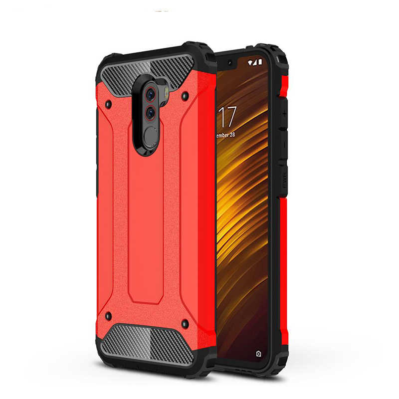 Xiaomi Uyumlu Pocophone F1 Kılıf Tuhatu Crash Silikon Kapak-Kırmızı