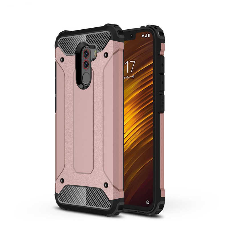 Xiaomi Uyumlu Pocophone F1 Kılıf Tuhatu Crash Silikon Kapak-Rose gold