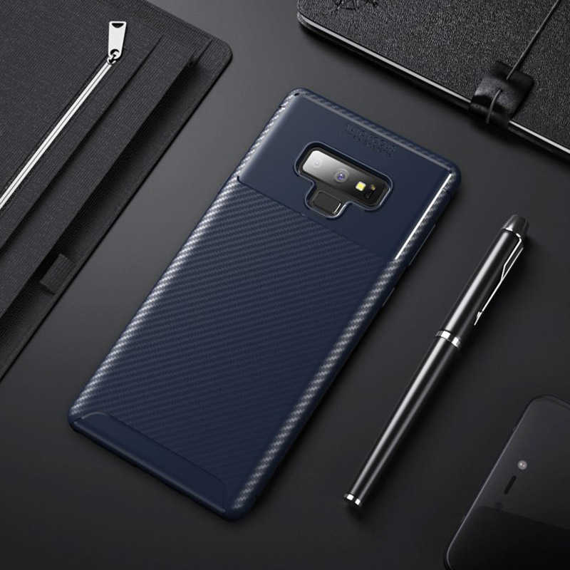 Galaxy Uyumlu Note 9 Kılıf Tuhatu Garavel Silikon Kapak-Lacivert