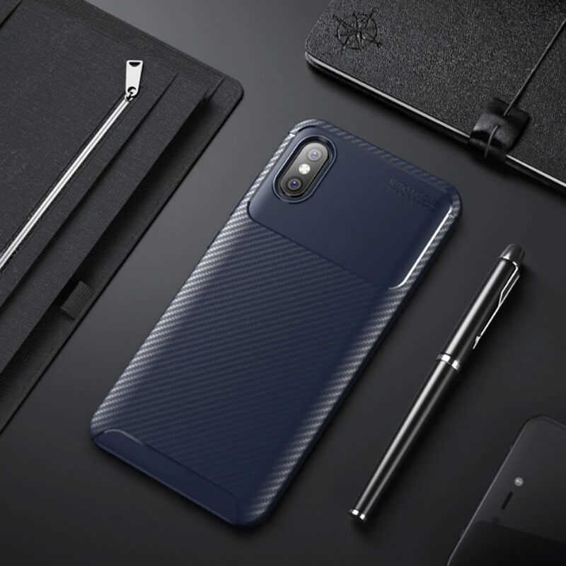 Xiaomi Uyumlu Mi 8 Pro Kılıf Tuhatu Garavel Silikon Kapak-Lacivert