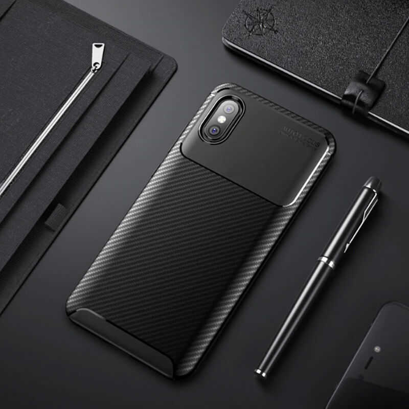 Xiaomi Uyumlu Mi 8 Pro Kılıf Tuhatu Garavel Silikon Kapak-Siyah