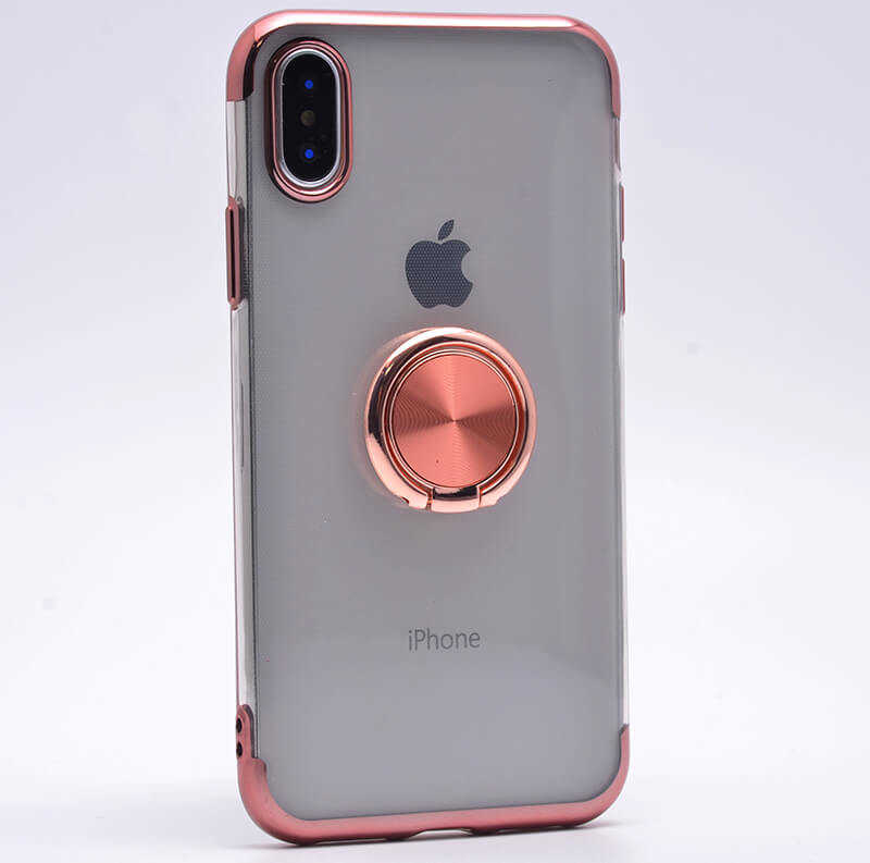 iPhone Uyumlu X Kılıf Tuhatu Gess Silikon-Rose gold