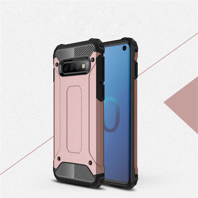 Galaxy Uyumlu S10 Kılıf Tuhatu Crash Silikon Kapak-Rose gold