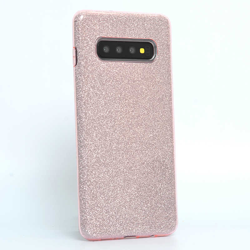 Galaxy Uyumlu S10 Plus Kılıf Tuhatu Shining Silikon-Rose gold